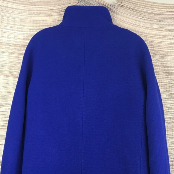 J.CREW Italian Stadium Close Wool Nello Gori Jacket Cocoon Coat Cobalt Blue Sz 6 - Picture 9 of 16